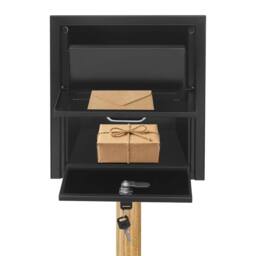 VOGREX Heavy Duty Lockable Outdoor Metal Parcel Drop Box UK in Black - thumbnail 3