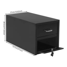 VOGREX Heavy Duty Lockable Outdoor Metal Parcel Drop Box UK in Black - thumbnail 2