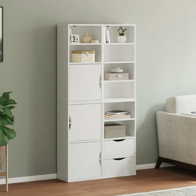 "Berkfield Home Side Cabinets 4 pcs ""ODDA"" White 40x24x79 cm Solid Wood Pine - Size: 40 x 24 x 79 cm" - image 1