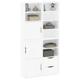 "Berkfield Home Side Cabinets 4 pcs ""ODDA"" White 40x24x79 cm Solid Wood Pine - Size: 40 x 24 x 79 cm" - thumbnail 4