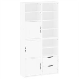 "Berkfield Home Side Cabinets 4 pcs ""ODDA"" White 40x24x79 cm Solid Wood Pine - Size: 40 x 24 x 79 cm" - thumbnail 2