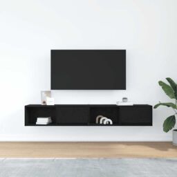 Berkfield Home TV Cabinets 2 pcs Black Oak 80x31x25.5 cm Engineered Wood - thumbnail 3