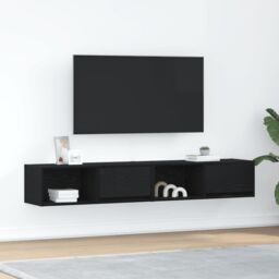 Berkfield Home TV Cabinets 2 pcs Black Oak 80x31x25.5 cm Engineered Wood - thumbnail 1