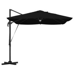 Berkfield Home Cantilever Umbrella - Black Polyester, Powder-Coated Steel Large - thumbnail 7