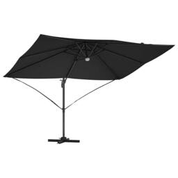 Berkfield Home Cantilever Umbrella - Black Polyester, Powder-Coated Steel Large - thumbnail 5