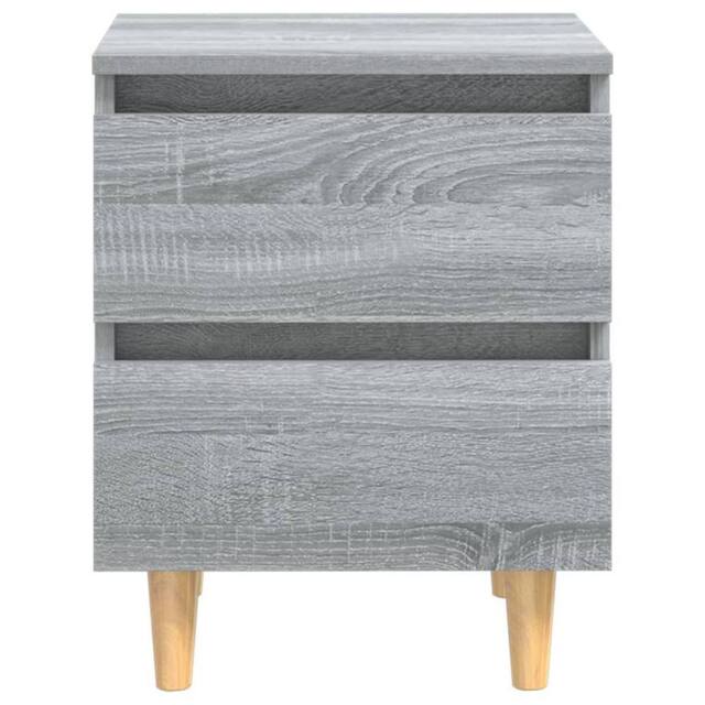 Berkfield Home Sturdy Bed Cabinets with Solid Wood Legs 2 pcs Grey Sonoma 40x35x50 cm - Size: 40 x 35 x 50 cm - image 1