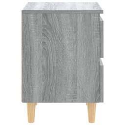 Berkfield Home Sturdy Bed Cabinets with Solid Wood Legs 2 pcs Grey Sonoma 40x35x50 cm - Size: 40 x 35 x 50 cm - thumbnail 5