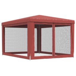 Berkfield Home Party Tent with 4 Mesh Sidewalls Red 3x4 m HDPE - thumbnail 5