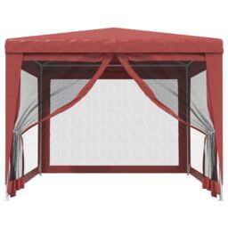 Berkfield Home Party Tent with 4 Mesh Sidewalls Red 3x4 m HDPE - thumbnail 3