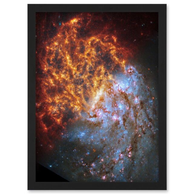 Artery8 NASA Hubble James Webb Telescope Spiral Galaxy NGC 1087 Framed Art A4 in Black - image 1