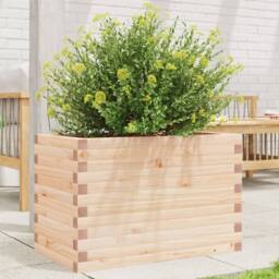 Berkfield Home Decorative Garden Planter 70x40x45.5 cm Solid Wood Pine in Natural - thumbnail 2