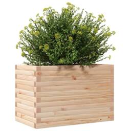 Berkfield Home Decorative Garden Planter 70x40x45.5 cm Solid Wood Pine in Natural - thumbnail 4