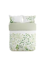 Sanderson 'Sycamore & Oak' Cotton Sateen Duvet Cover Set in Green - Size: Super King - thumbnail 4