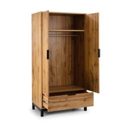 Cheshire Premium Kora 2 Door & 1 Drawer Wardrobe in Oak in Light Oak - thumbnail 3