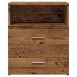 Berkfield Home Stylish Bedside Cabinets 2 pcs Old Wood 50x32x60cm Engineered Wood in Brown - Size: 50 x 32 x 60 cm - thumbnail 5