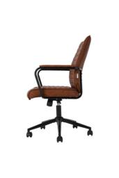 Living and Home Swivel & Height Adjustable Office Chair Vanity Chair with High Back in Brown - thumbnail 4