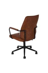 Living and Home Swivel & Height Adjustable Office Chair Vanity Chair with High Back in Brown - thumbnail 5
