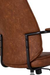 Living and Home Swivel & Height Adjustable Office Chair Vanity Chair with High Back in Brown - thumbnail 6