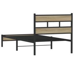 Berkfield Home Bed Frame without Mattress Sonoma Oak 90x190 cm Single Engineered Wood in Brown - thumbnail 6