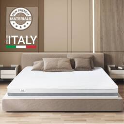 The White Stone Pocket Spring & Memory Mattress, 20cm high - 100 x 190 cm in White - Size: Small Double - thumbnail 3