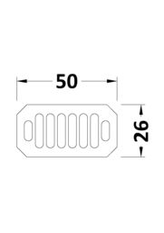 Balterley Traditional Basin Grill Overflow Cover Matt Black 26mm x 50mm - thumbnail 7