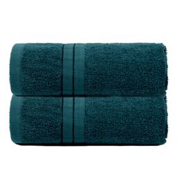 OHS 2 Pack of 100% Cotton Bathroom Hand Towel in Teal - thumbnail 1