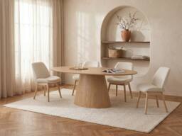 Vente-unique 6 - Seater MDF Dining Table - Light Natural - ANTELADA in Light Oak - thumbnail 3