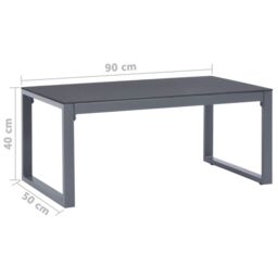 Berkfield Home Coffee Table 90x50x40 cm Aluminium in Grey - Size: 90 x 50 x 40 cm - thumbnail 3