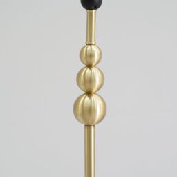 ValueLights Marissa Fabric Drum Shade with Brushed Gold Stacked Ball Floor Lamp in Black - thumbnail 3