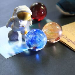 Leaper Round Base Seven Starry Sky Colorful Glass Bead Crystal Ball Night Light - thumbnail 3