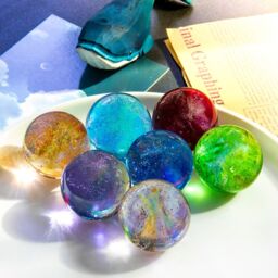 Leaper Round Base Seven Starry Sky Colorful Glass Bead Crystal Ball Night Light - thumbnail 4