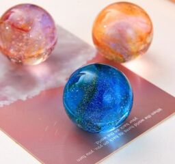Leaper Round Base Seven Starry Sky Colorful Glass Bead Crystal Ball Night Light - thumbnail 7