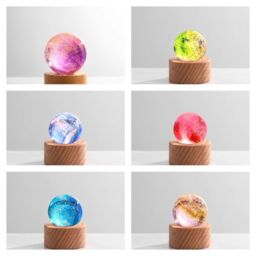 Leaper Round Base Seven Starry Sky Colorful Glass Bead Crystal Ball Night Light - thumbnail 5