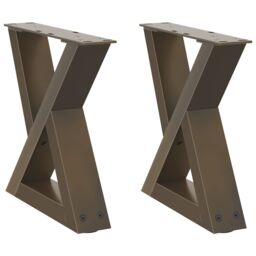 Berkfield Home Coffee Table Legs 2 pcs Natural Steel 30x(30-31.3) cm Steel in Brown - thumbnail 2