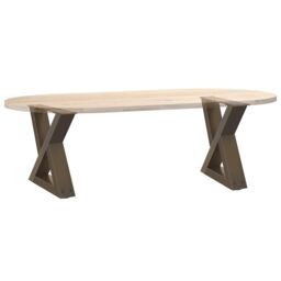 Berkfield Home Coffee Table Legs 2 pcs Natural Steel 30x(30-31.3) cm Steel in Brown - thumbnail 8