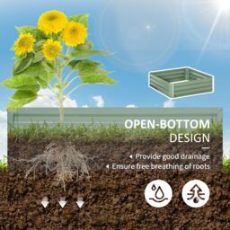 OUTSUNNY Set of 2 Raised Garden Bed Galvanised Planter Box Easy Setup in Green - thumbnail 5