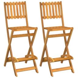 Berkfield Home Folding Outdoor Bar Stools 2 pcs Solid Wood Acacia in Brown - thumbnail 2