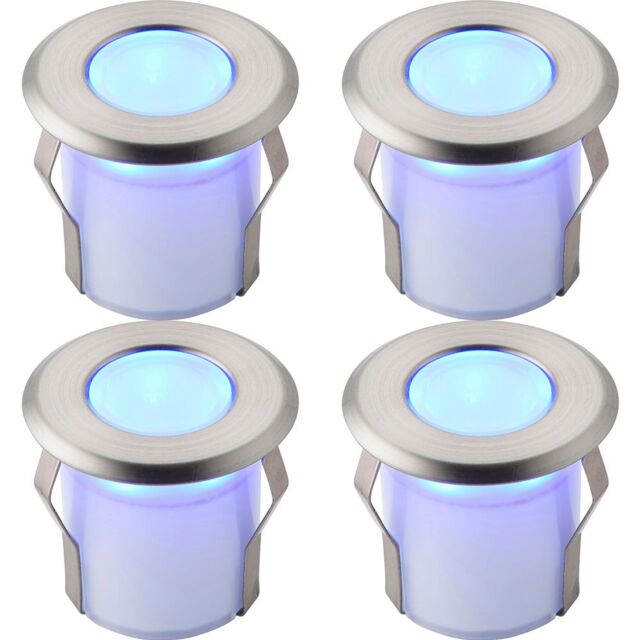 Loops 4 PACK Recessed Decking IP67 Guide Light - 0.8W Blue LED - Stainless Steel in Metallics - image 1