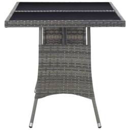 Berkfield Home Garden Table Grey 140x80x74 cm Poly Rattan - Size: 140 x 80 x 74 cm - thumbnail 3