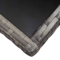 Berkfield Home Garden Table Grey 140x80x74 cm Poly Rattan - Size: 140 x 80 x 74 cm - thumbnail 5
