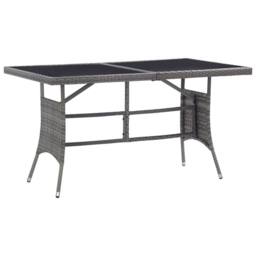 Berkfield Home Garden Table Grey 140x80x74 cm Poly Rattan - Size: 140 x 80 x 74 cm