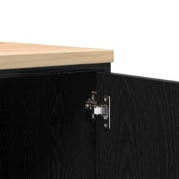 Berkfield Home Garage Storage Cabinet Black 60x51x85 cm Solid Wood Pine - Size: 60 x 51 x 85 cm - thumbnail 9