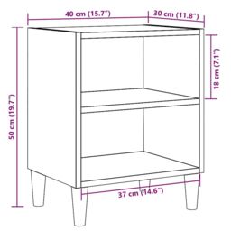 Berkfield Home Bedside Cabinet Old Wood 40x30x50 cm Engineered Wood in Brown - Size: 40 x 30 x 50 cm - thumbnail 9