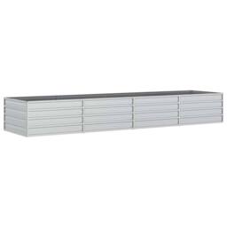Berkfield Home Garden Raised Bed 320x80x45 cm Galvanized Steel Silver - Size: 320 x 80 x 45 cm - thumbnail 3