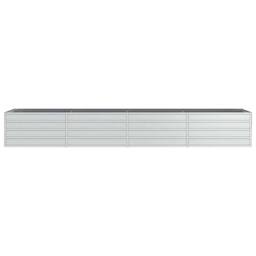 Berkfield Home Garden Raised Bed 320x80x45 cm Galvanized Steel Silver - Size: 320 x 80 x 45 cm - thumbnail 4