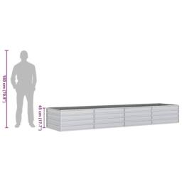 Berkfield Home Garden Raised Bed 320x80x45 cm Galvanized Steel Silver - Size: 320 x 80 x 45 cm - thumbnail 8