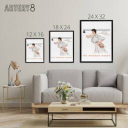 "Artery8 Mischief Maker Woman Butterfly Net Framed Canvas Wall Art Print Penfield in White - Size: W18"" x H24""" - thumbnail 4