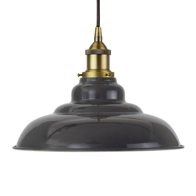 SE Home Slate Grey St Edmund's Pendant Light - Matt Antique Brass - image 1