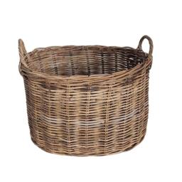 Dibor Traditional Natural Azara Oval Log Basket XL H46 x L67 x W53cm - Size: Large - thumbnail 2