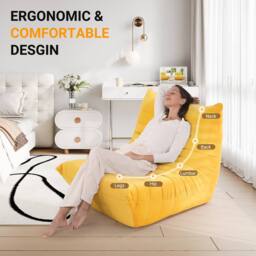 Dprodo Lazy Floor Sofa Couch, Ergonomic Design Fireside Chair in Yellow - Size: 1 Pack - thumbnail 2